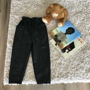 Zara Fake leather drawstring pants